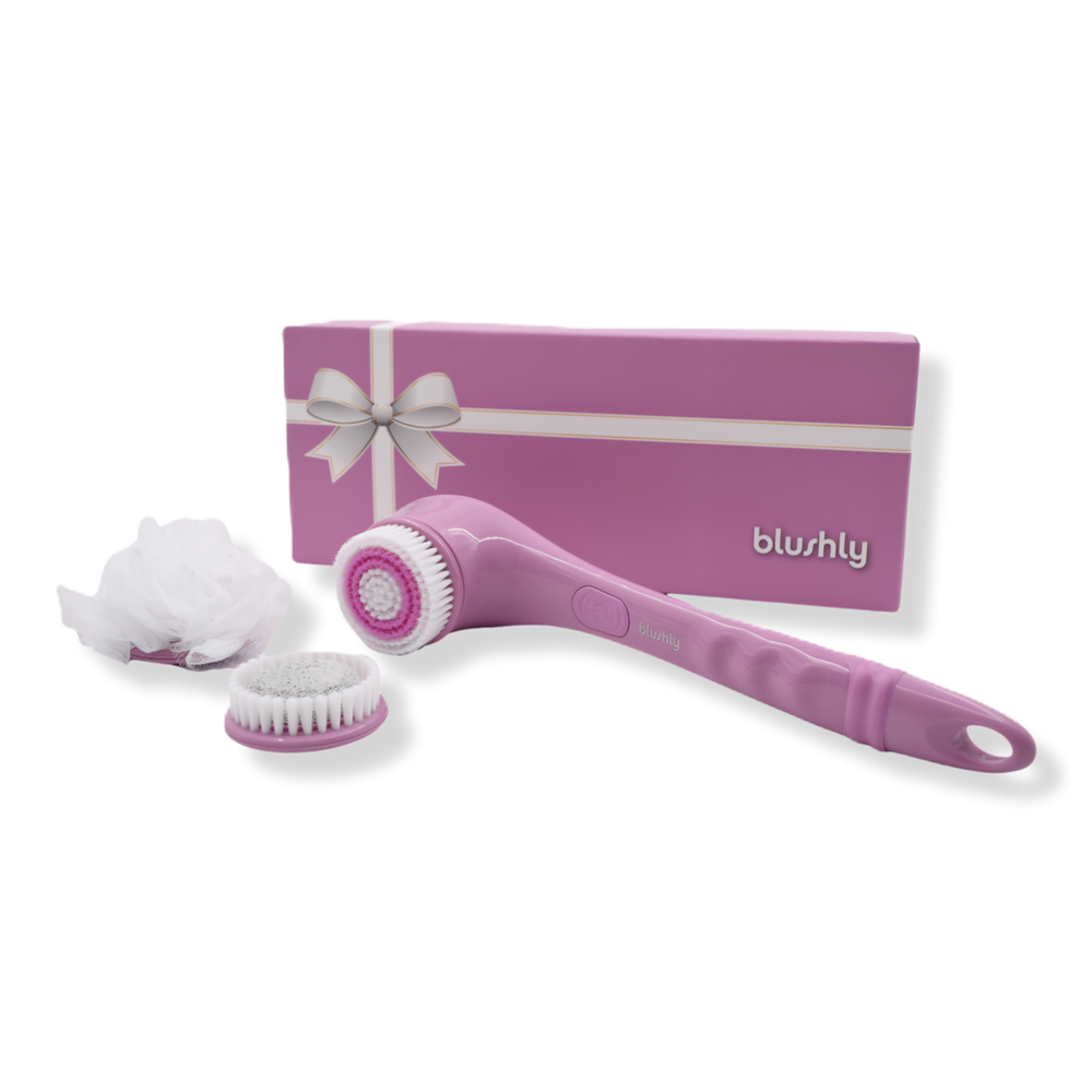 Blushly Cleansing & Exfoliating Body Brush with Heads-Solid Edition - Purple
