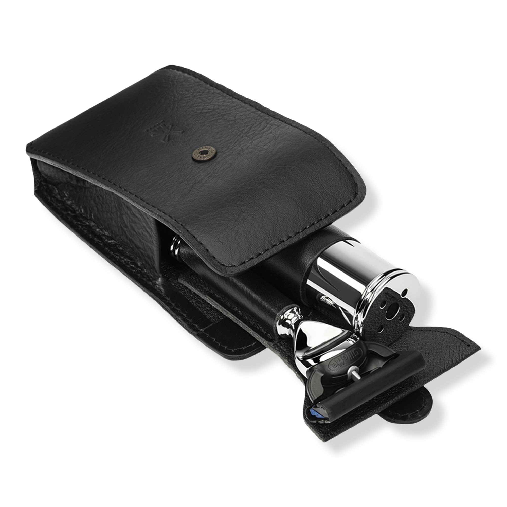 MÜHLE Travel Florentine Leather Silvertip Fiber & Fusion Shaving Set #1