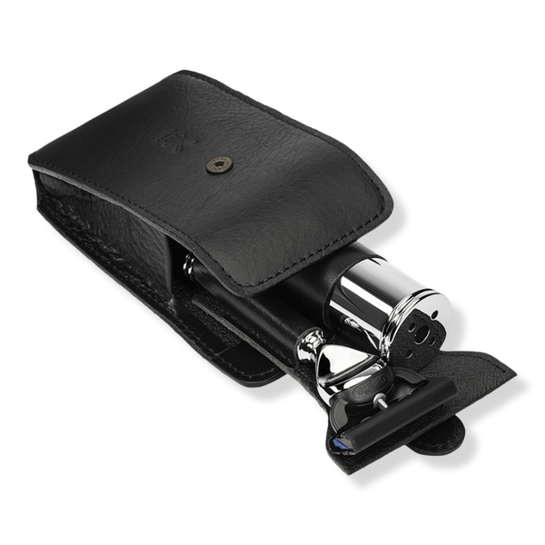 MÜHLE Travel Florentine Leather Silvertip Fiber & Fusion Shaving Set #1