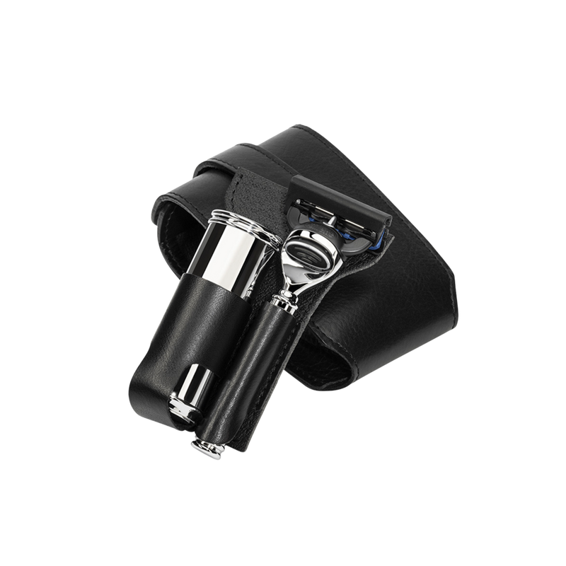 MÜHLE - Black Travel Florentine Leather Silvertip Fiber & Fusion