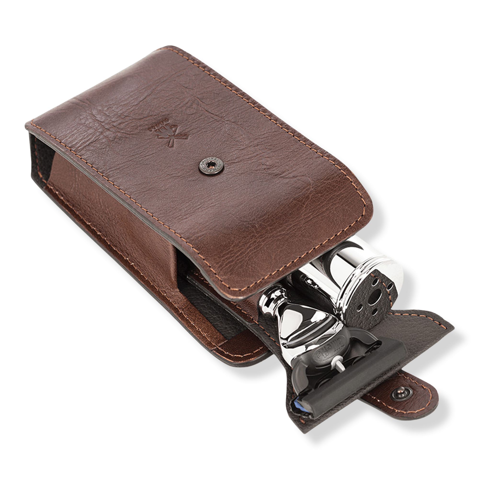 MÜHLE Travel Florentine Leather Silvertip Fiber & Fusion Shaving Set #1