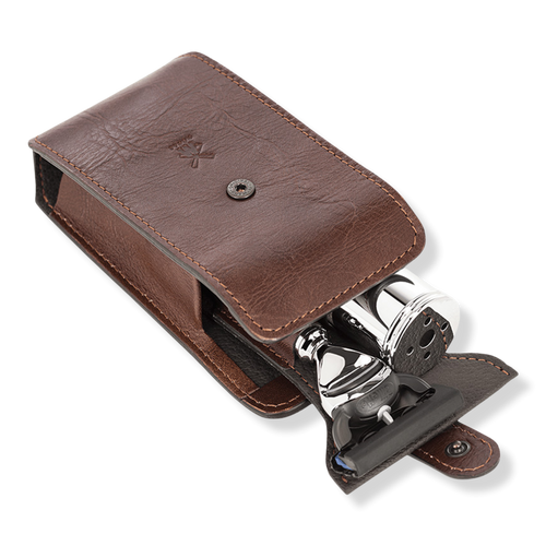 MÜHLE - Brown Travel Florentine Leather Silvertip Fiber & Fusion