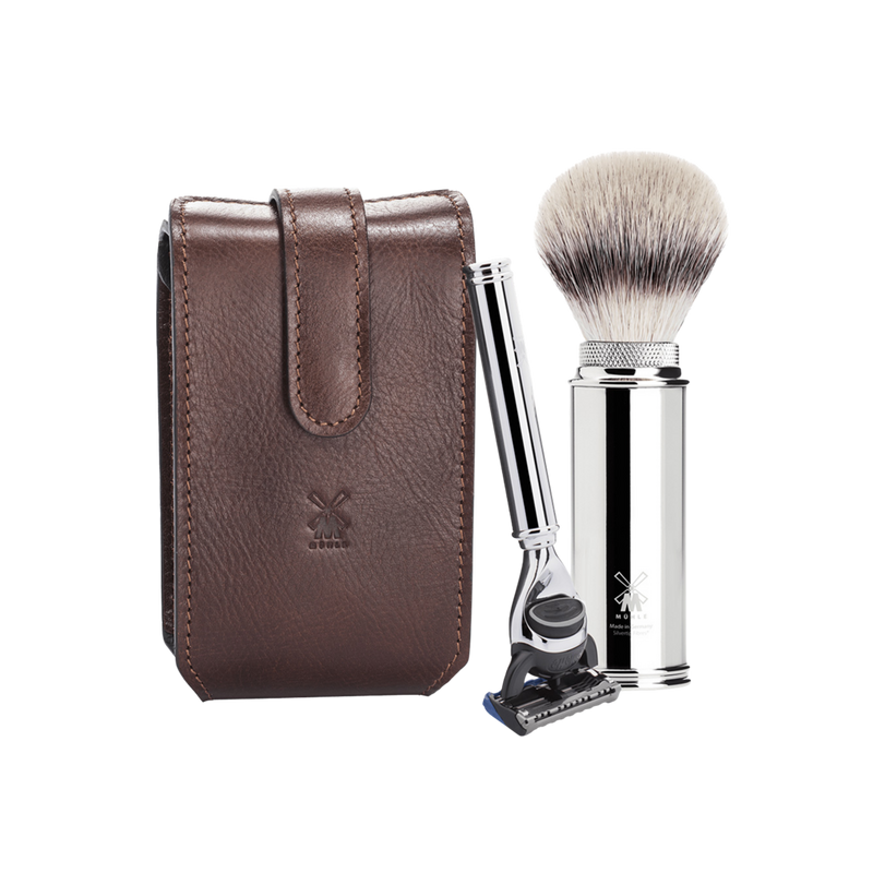 MÜHLE - Brown Travel Florentine Leather Silvertip Fiber & Fusion