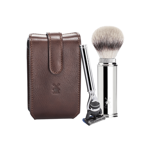 MÜHLE - Brown Travel Florentine Leather Silvertip Fiber & Fusion