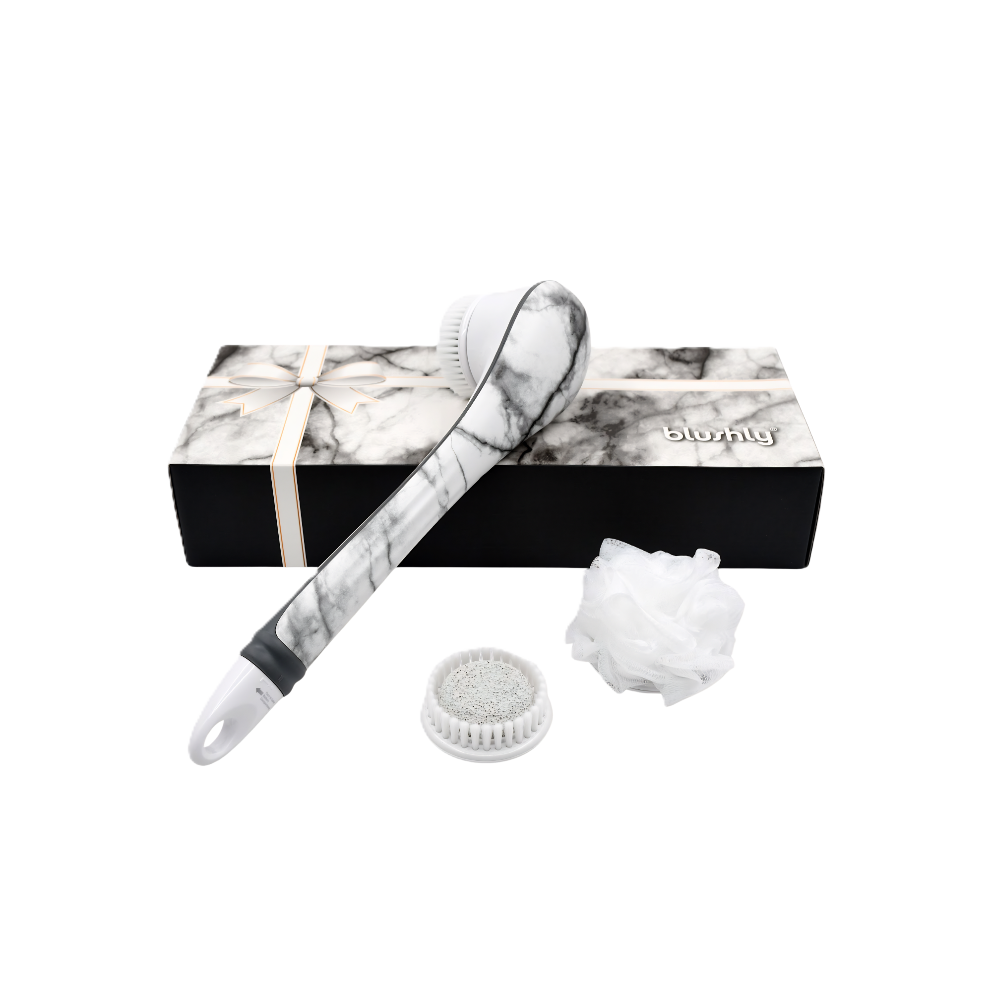 Blushly Cleansing & Exfoliating Body Brush with Heads-Marble Edition #1