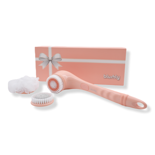 Blushly - Peach Cleansing & Exfoliating Body Brush with Heads