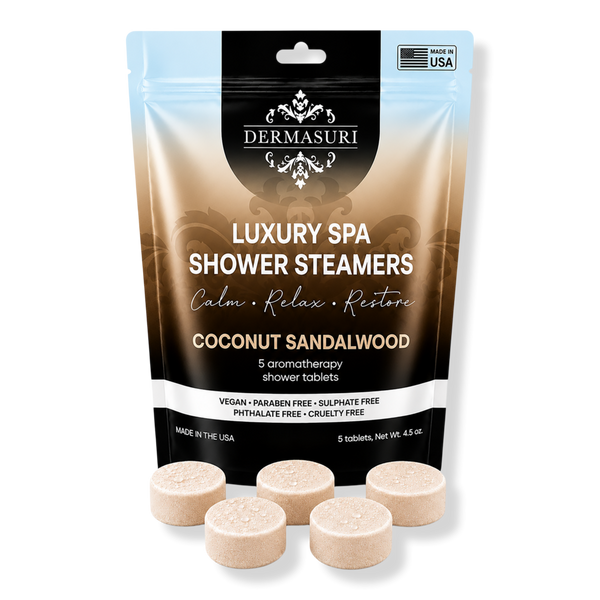 Dermasuri Coconut Sandalwood Shower Steamers Aromatherapy Tablets #1
