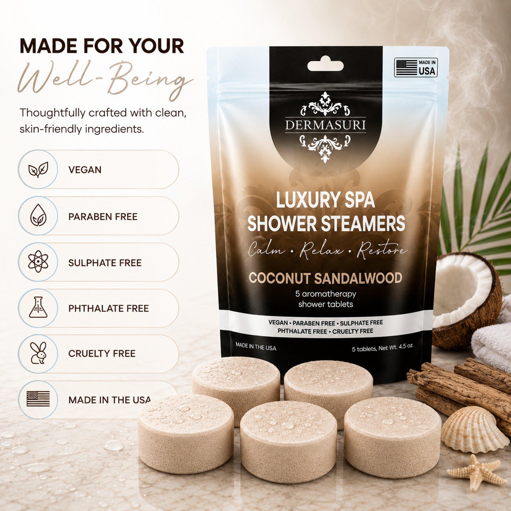 Ароматические таблетки для душа Dermasuri Coconut Sandalwood — фото 2