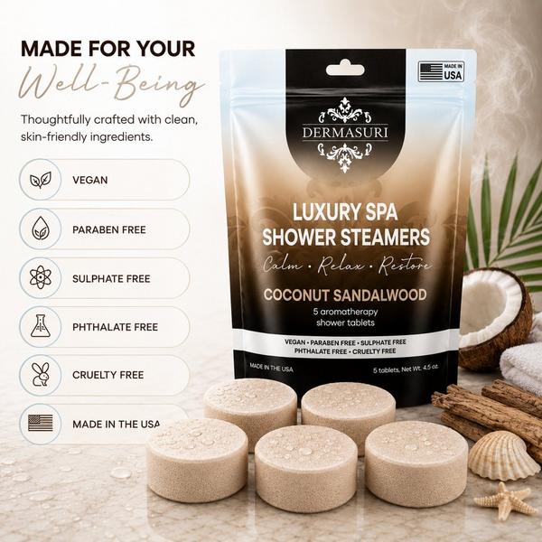 Dermasuri Coconut Sandalwood Shower Steamers Aromatherapy Tablets #2