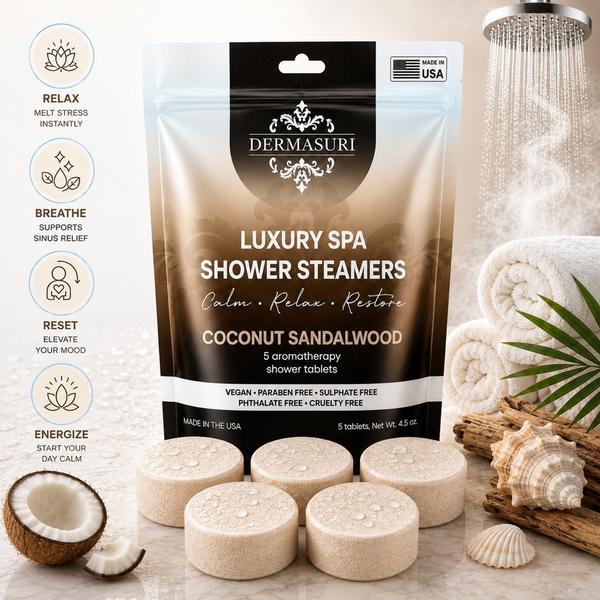 Dermasuri Coconut Sandalwood Shower Steamers Aromatherapy Tablets #3