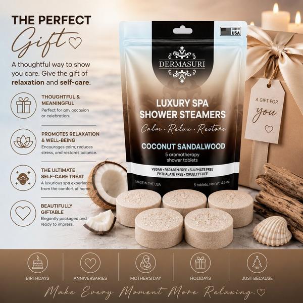 Dermasuri Coconut Sandalwood Shower Steamers Aromatherapy Tablets #5