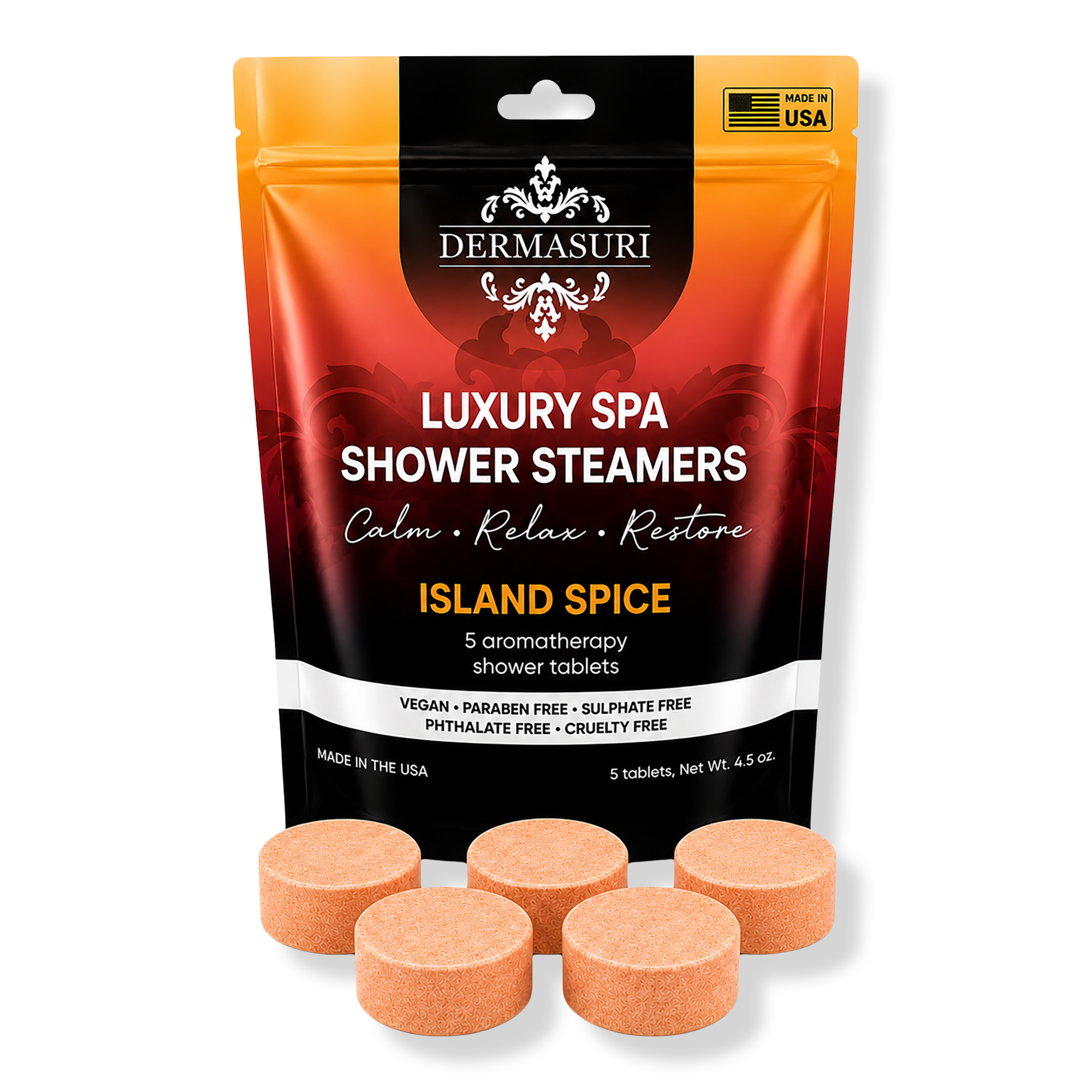 Dermasuri Island Spice Shower Steamers Aromatherapy Tablets #1