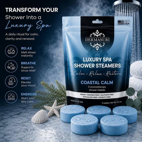 Dermasuri Coastal Calm Shower Steamers Aromatherapy Tablets #3
