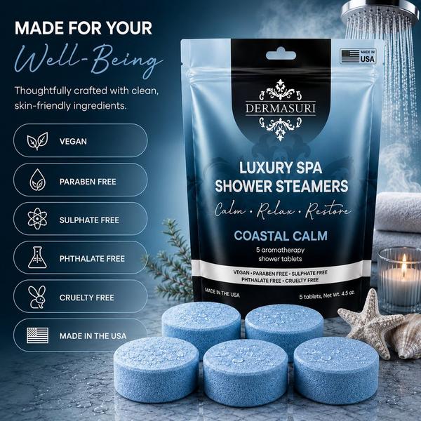 Dermasuri Coastal Calm Shower Steamers Aromatherapy Tablets #4