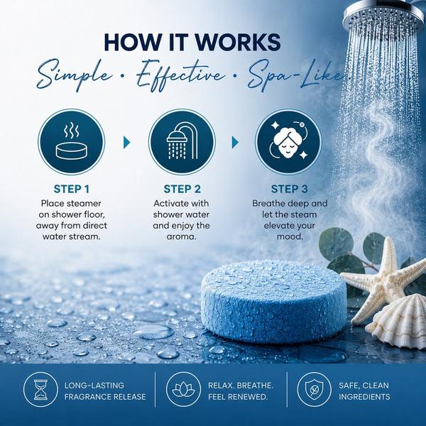 Dermasuri Coastal Calm Shower Steamers Aromatherapy Tablets #5