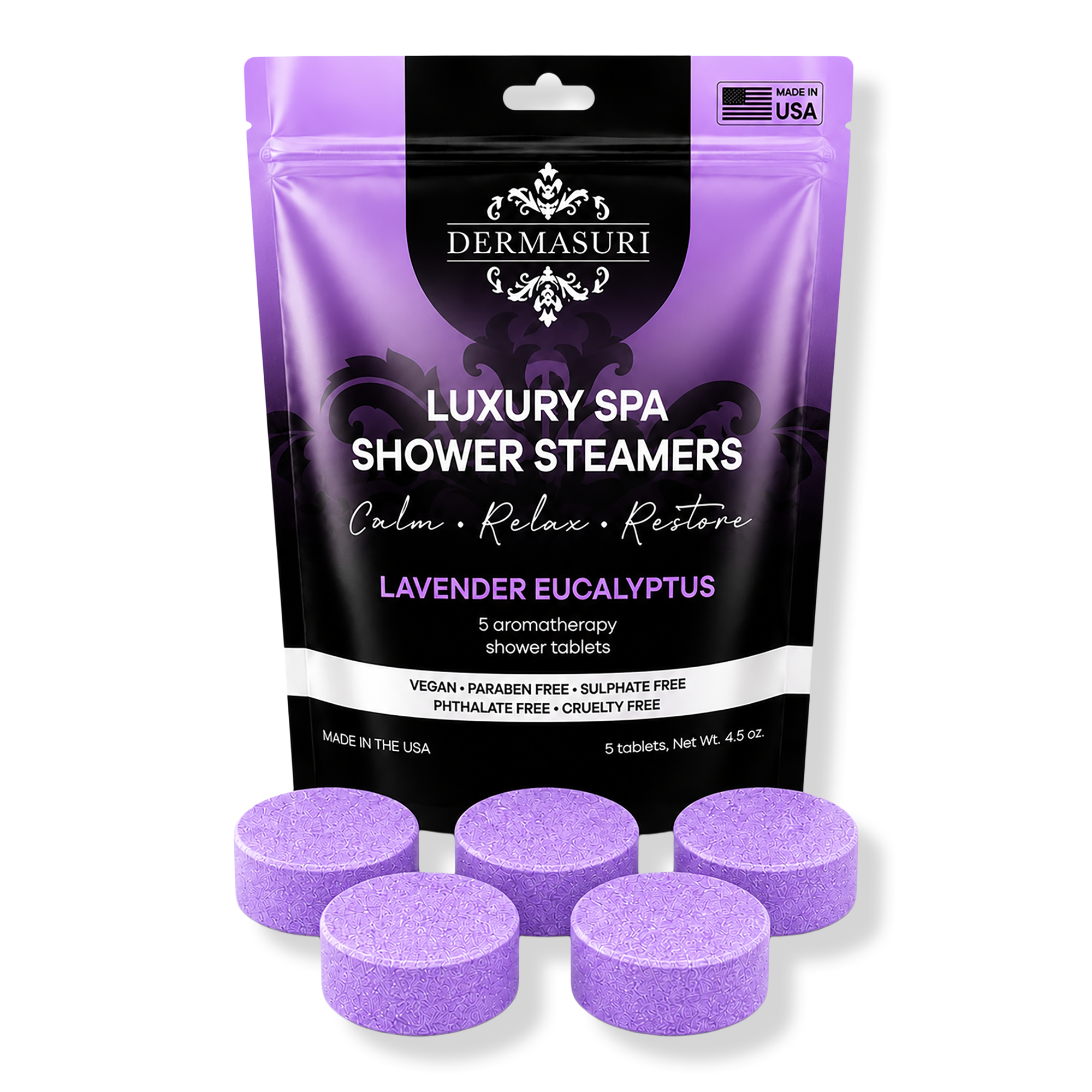 Dermasuri Lavender Eucalyptus Shower Steamers Aromatherapy Tablets #1