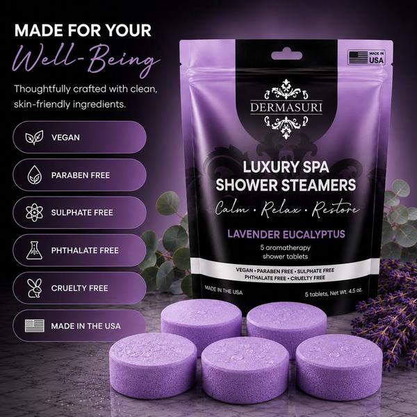 Dermasuri Lavender Eucalyptus Shower Steamers Aromatherapy Tablets #3