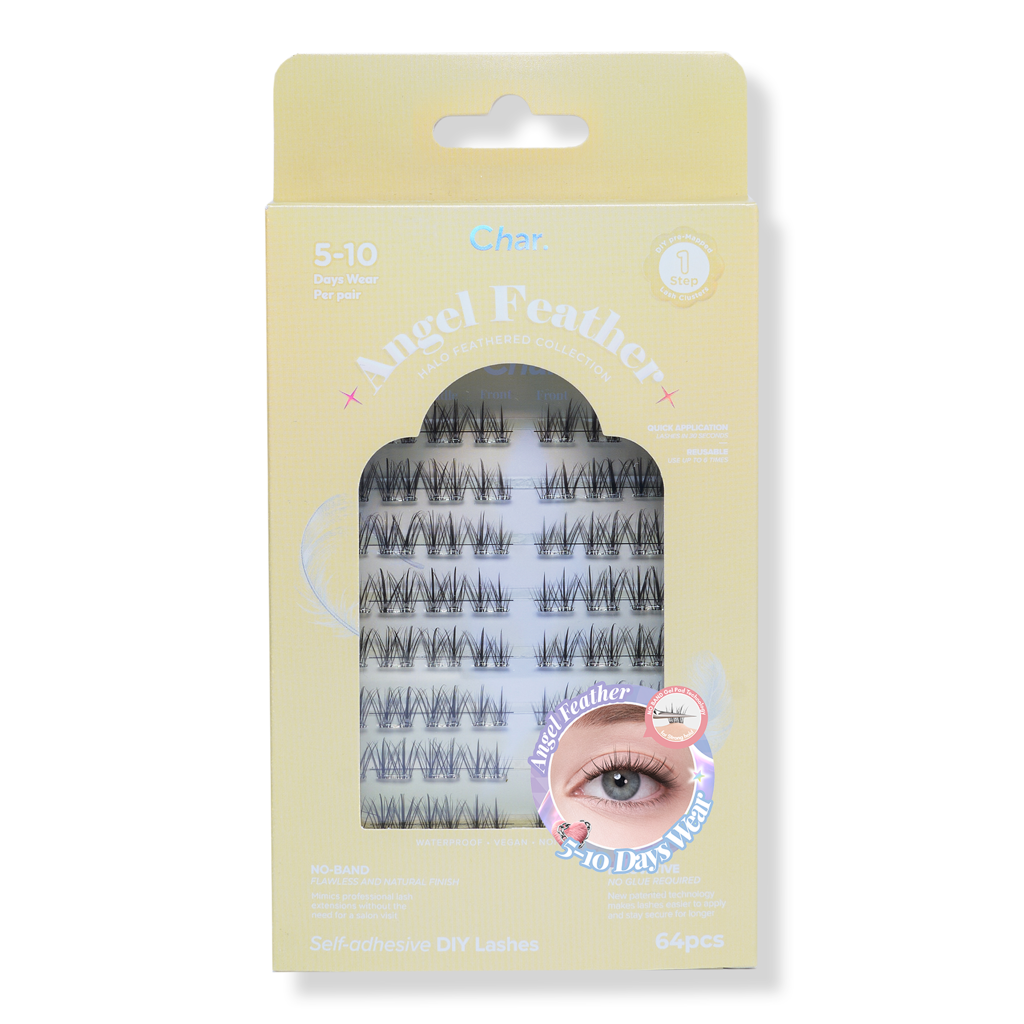 Char Cosmetics Pre-Glued Lashes Halo Feathered Collection #1