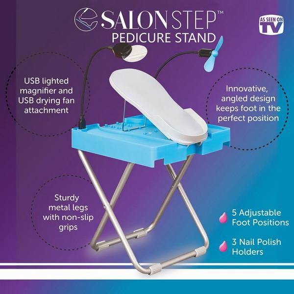 Salon Step Ergonomic Pedicure Support Stand with Light and Dryer Fan #2