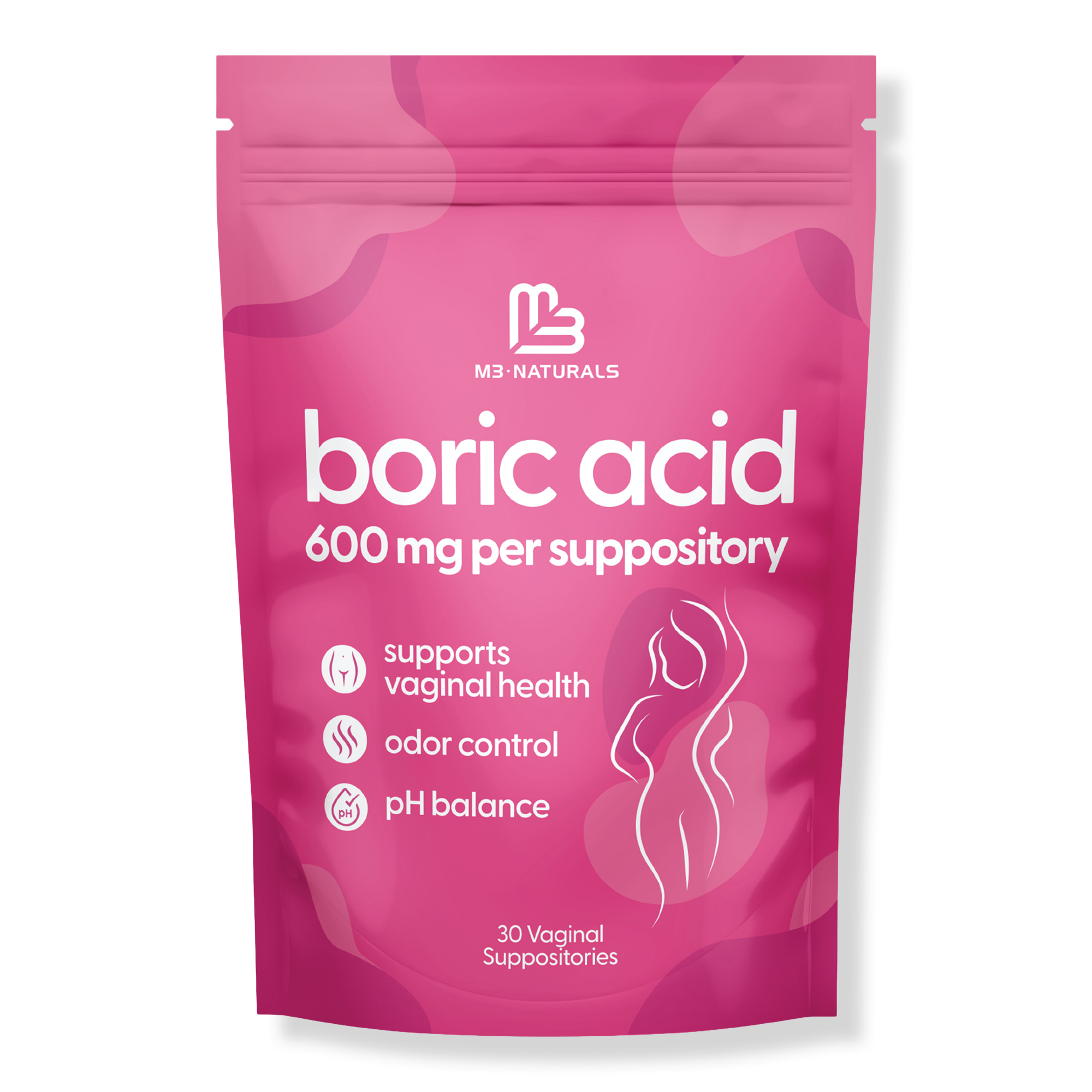 M3 Naturals Boric Acid Vaginal Suppositories for Women #1