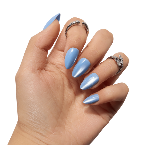 Nail Reformation Clear Blue Press On Nails #3