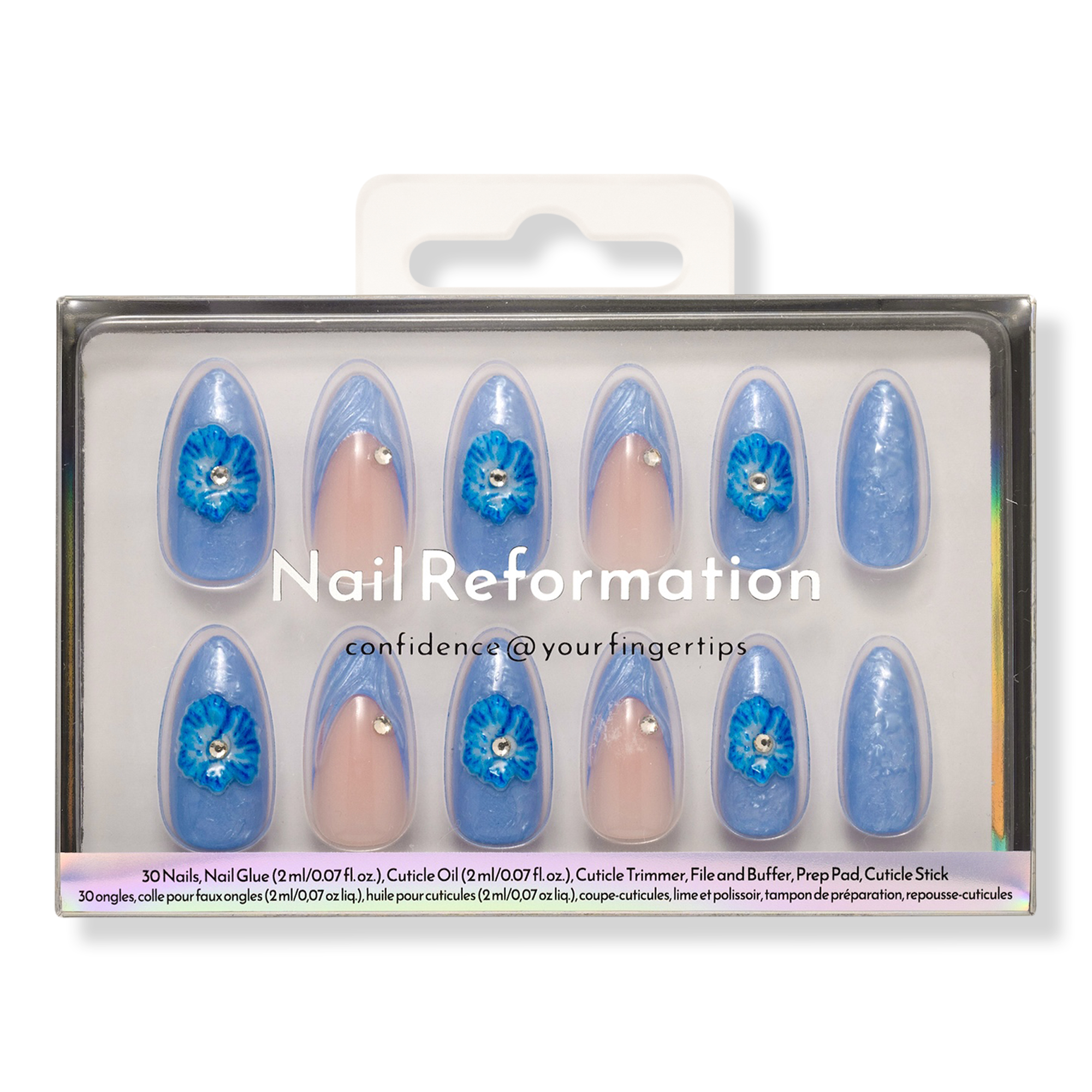 Nail Reformation Blue Agate Press On Nails #1