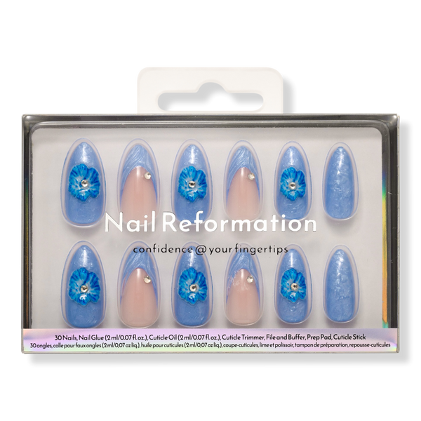 Nail Reformation Blue Agate Press On Nails #1