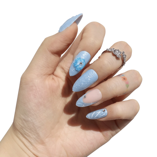 Nail Reformation Blue Agate Press On Nails #3
