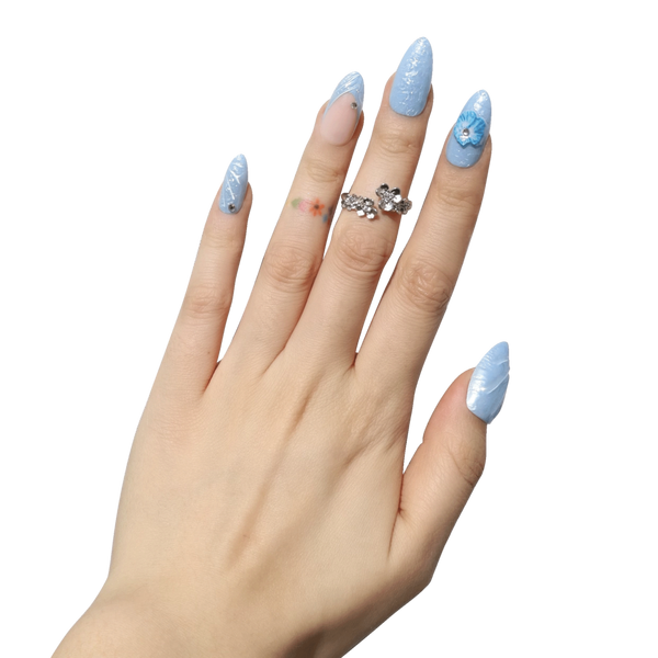 Nail Reformation Blue Agate Press On Nails #4