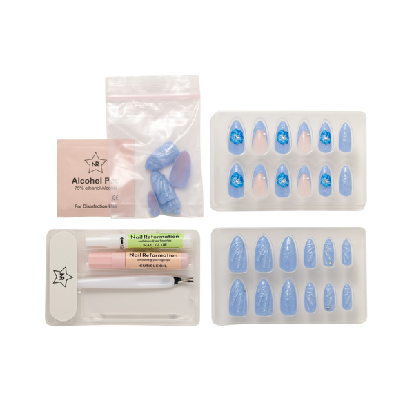 Nail Reformation Blue Agate Press On Nails #5
