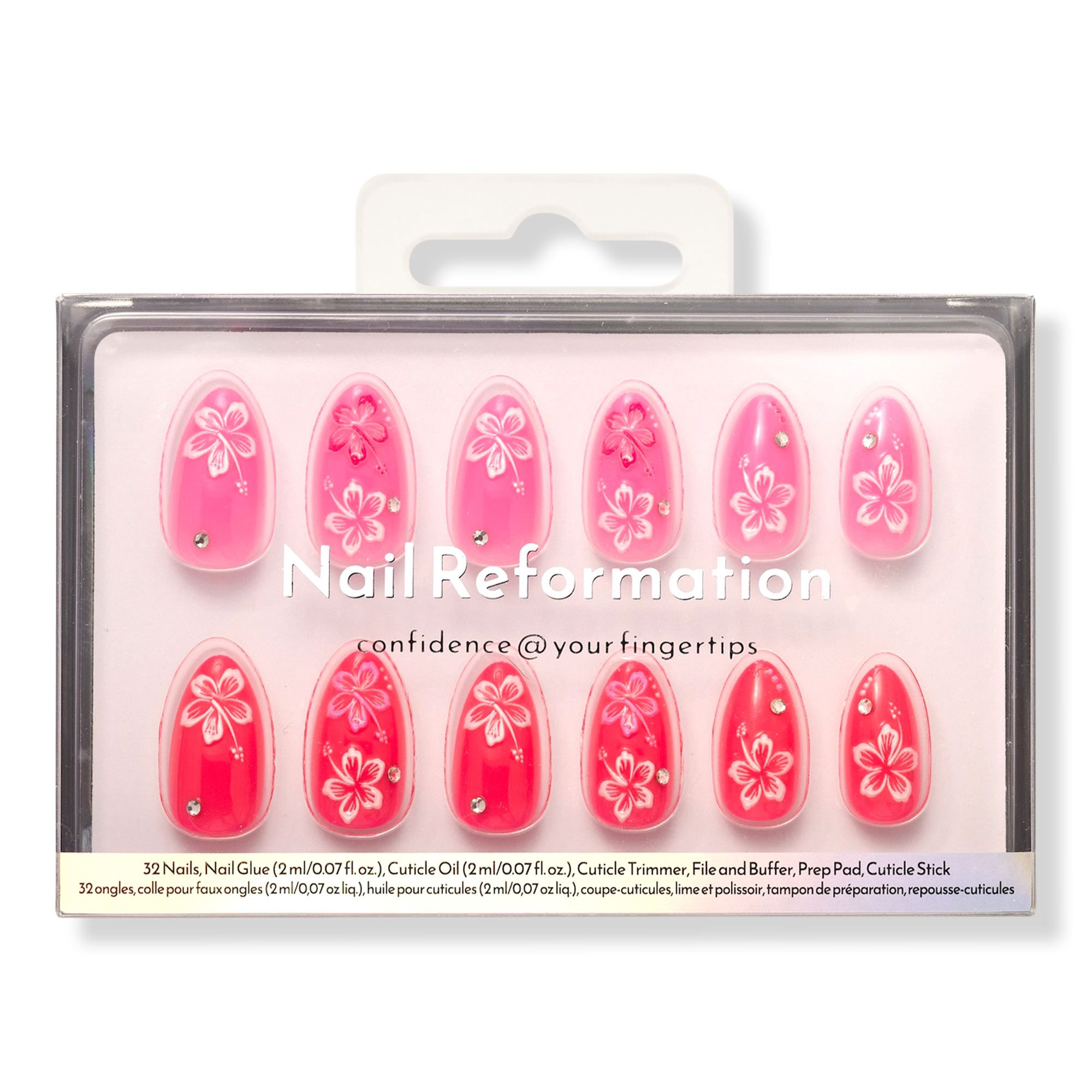 Nail Reformation Pink Hibiscus Press On Nails #1