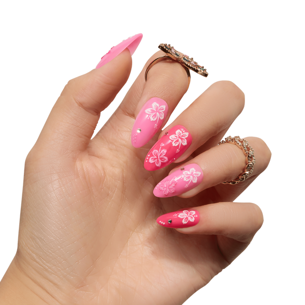 Nail Reformation Pink Hibiscus Press On Nails #3