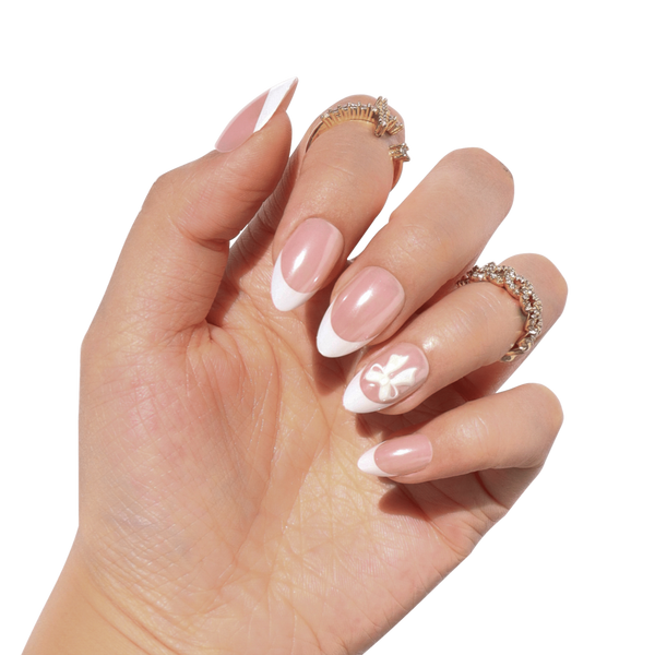 Nail Reformation White Bow Press On Nails #3
