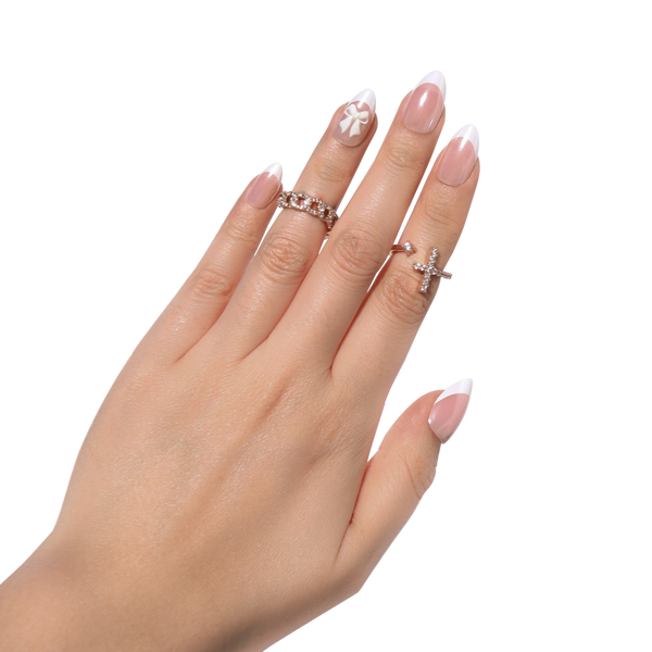 Nail Reformation White Bow Press On Nails #4
