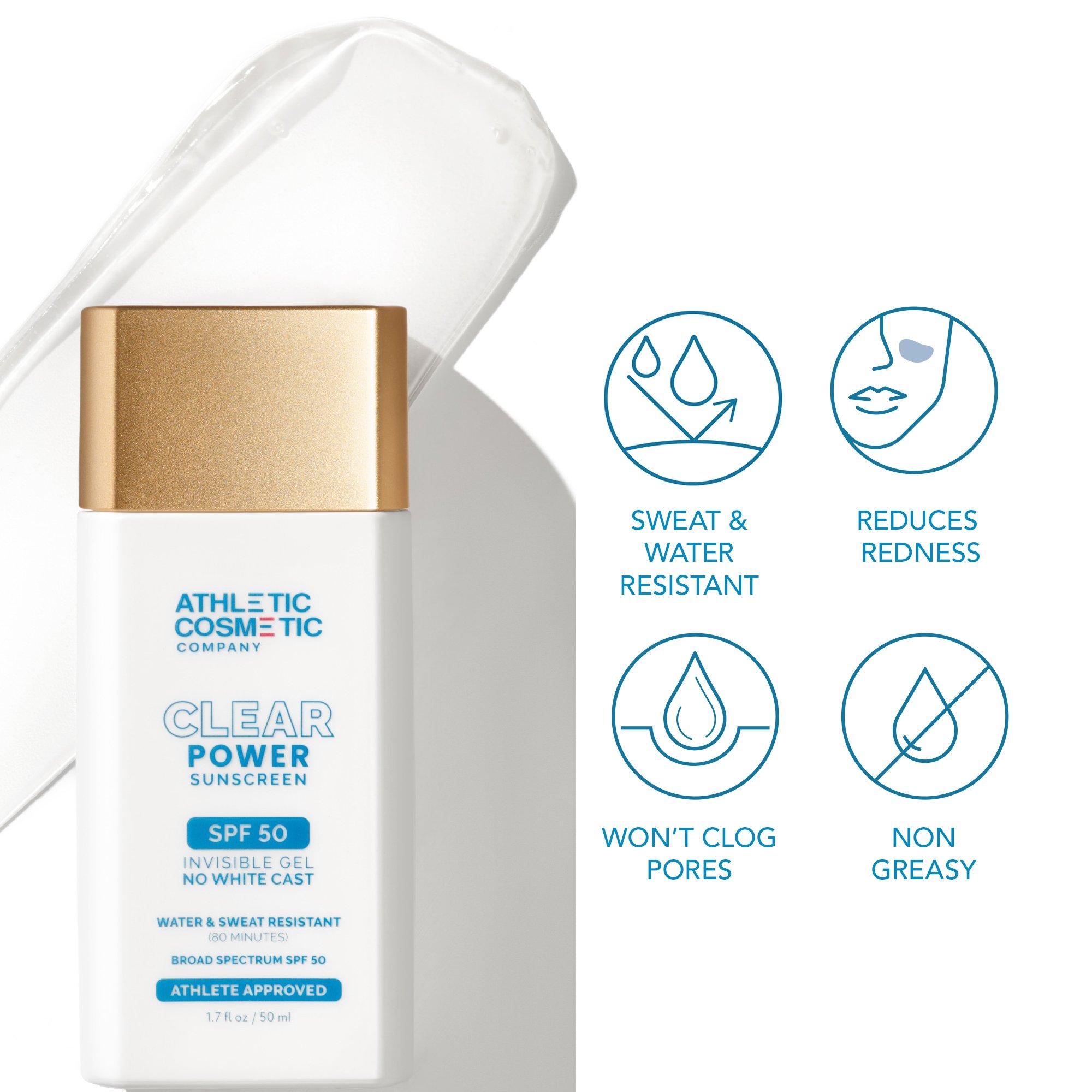 Солнцезащитный крем SPF 50 Athletic Cosmetic Company Clear Power, невидимый, водостойкий — фото 4