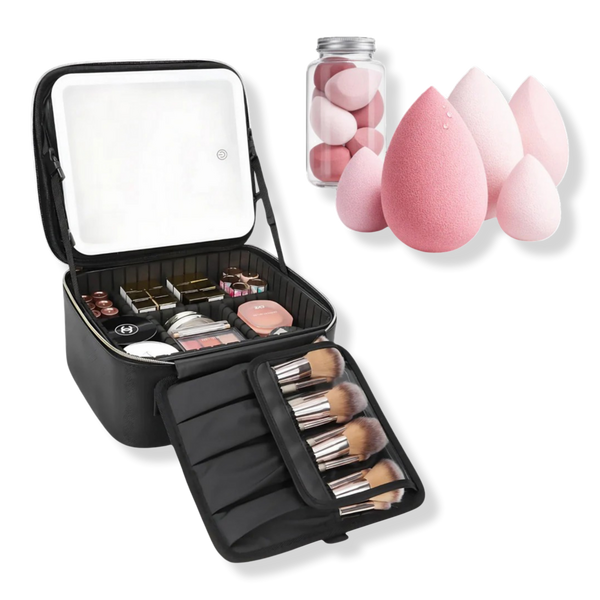 CosmoGlo Makeup Case with Beauty Sponge Set #1