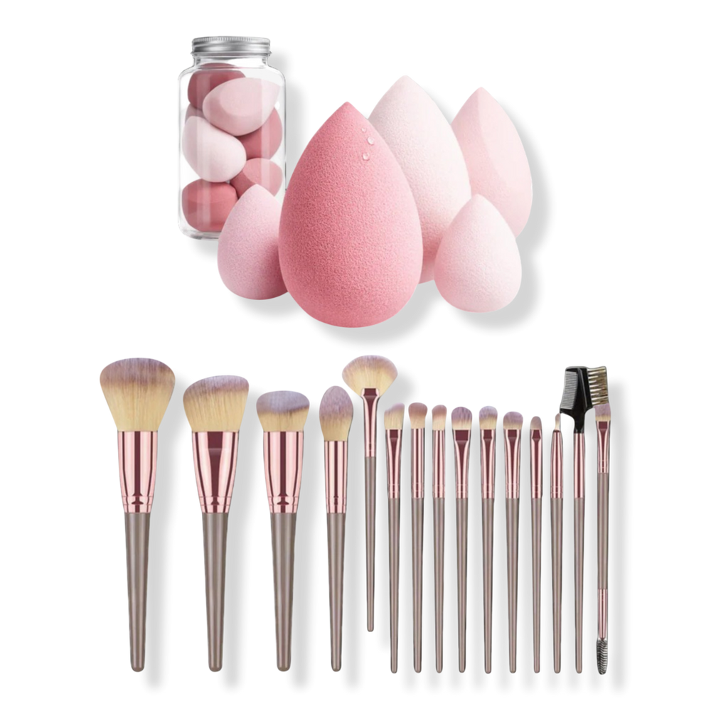 CosmoGlo Makeup Brush & Beauty Sponge Set