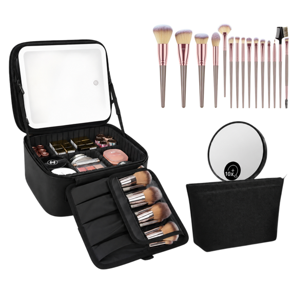 CosmoGlo Makeup Case with Brush Set #2