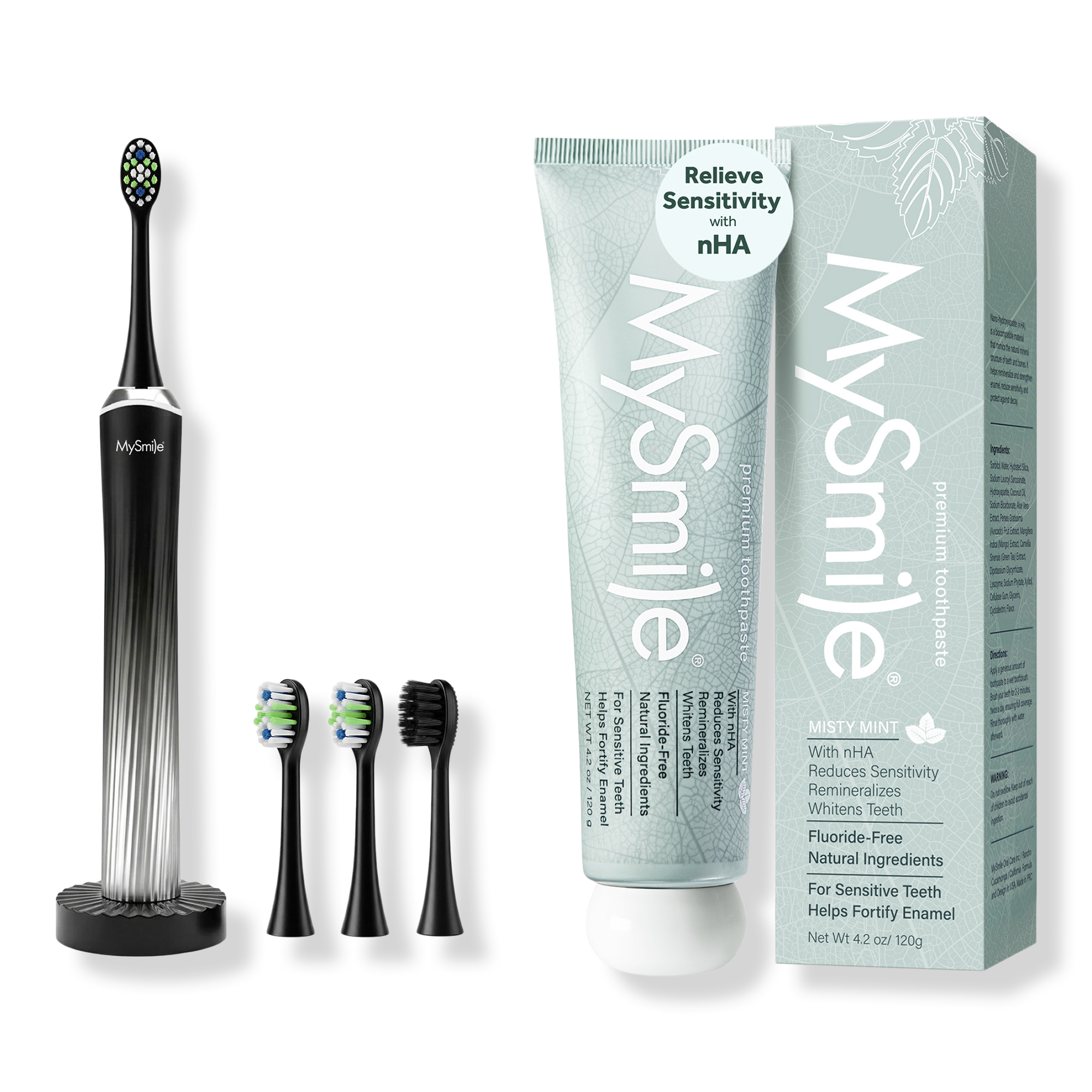 MySmile Button-Free Rechargeable Sonic Toothbrush & Nano-Hydroxyapatite Toothpaste Bundle #1