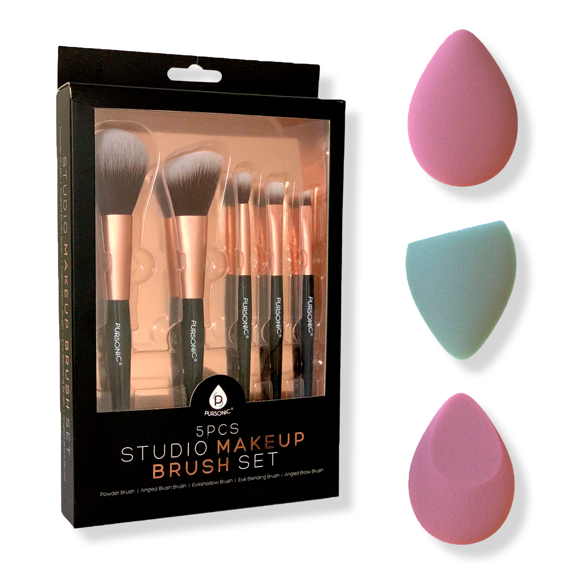 PURSONIC Studio Makeup Brush Set & Beauty Makeup Sponge Blenders #1
