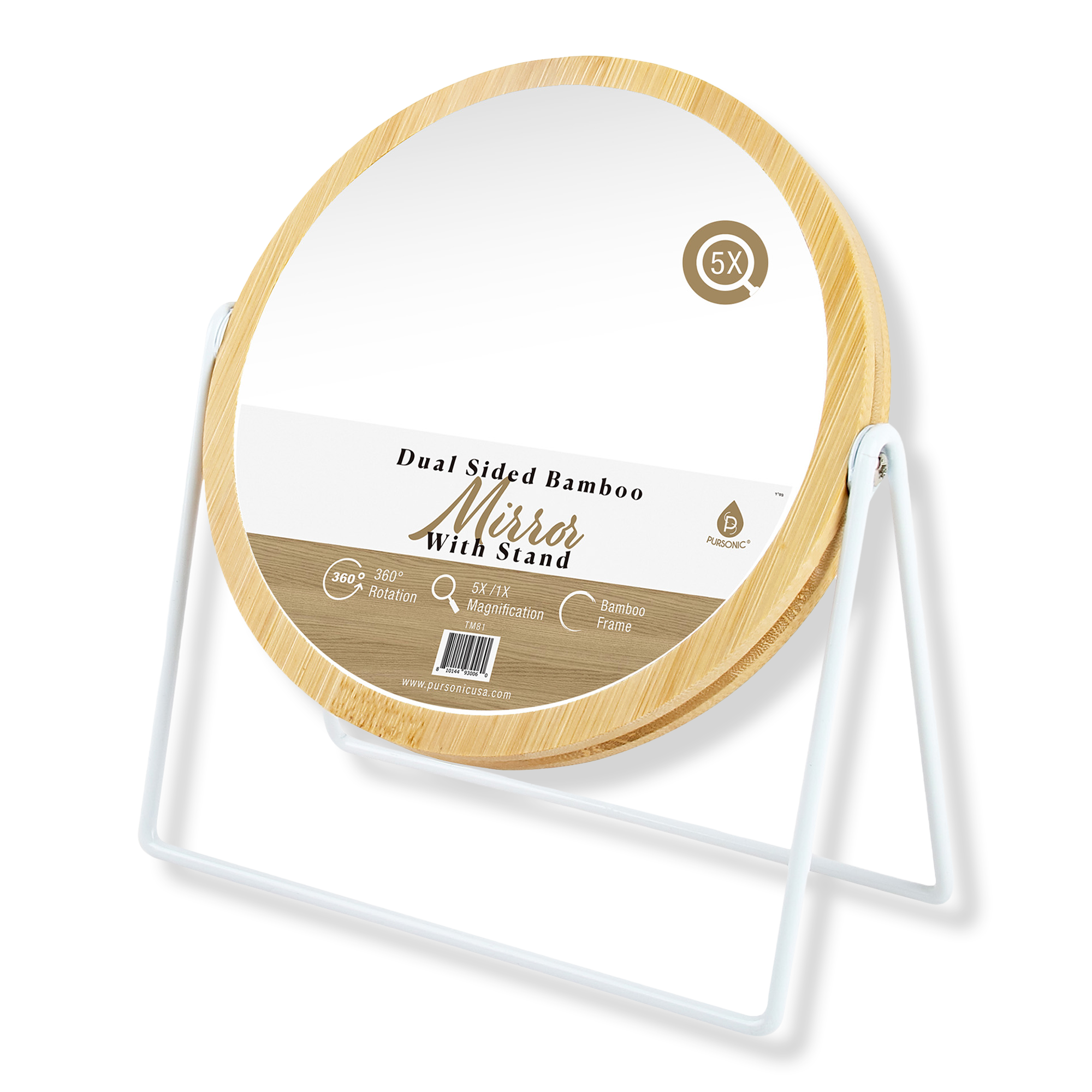 PURSONIC Dual-Side Mirror with Seamless 360° Rotation #1