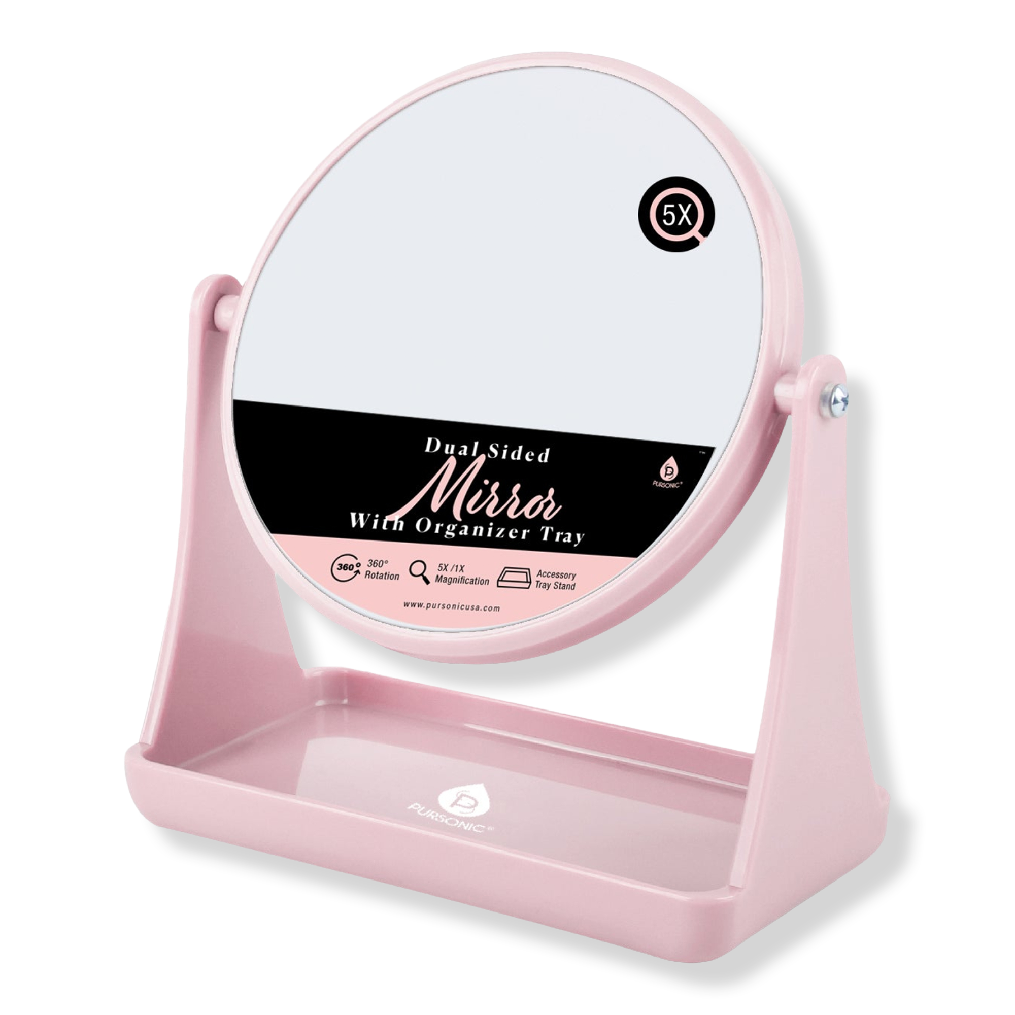 PURSONIC Dual Side Mirror With Organizer Tray #1