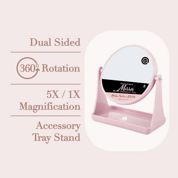 PURSONIC Dual Side Mirror With Organizer Tray #3