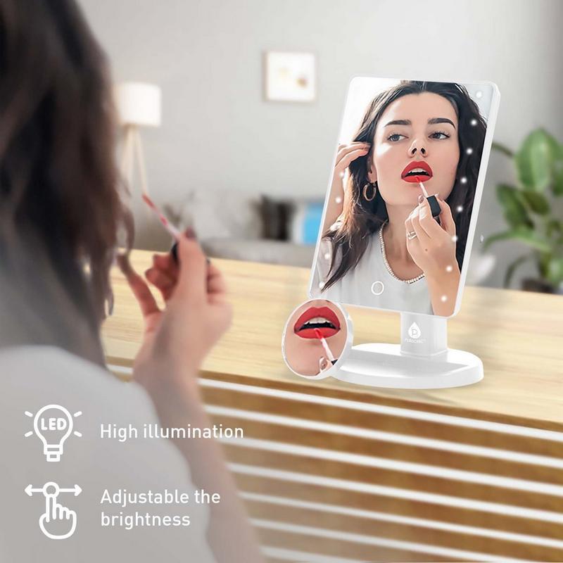 PURSONIC - LED Vanity Mirror, Facial Steamer & 5-Piece Brush Set