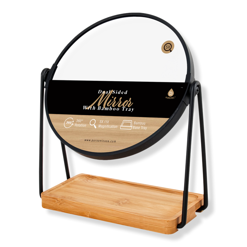 PURSONIC - Dual Side Mirror With Bamboo Tray | Ulta Beauty
