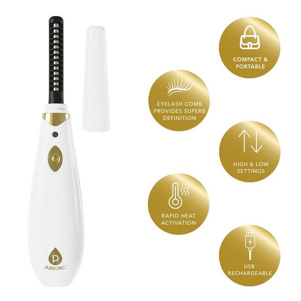 PURSONIC Facial Trimmer & Eyebrow Kit, Heated Eyelash Curler & LED Vanity Mirror #3