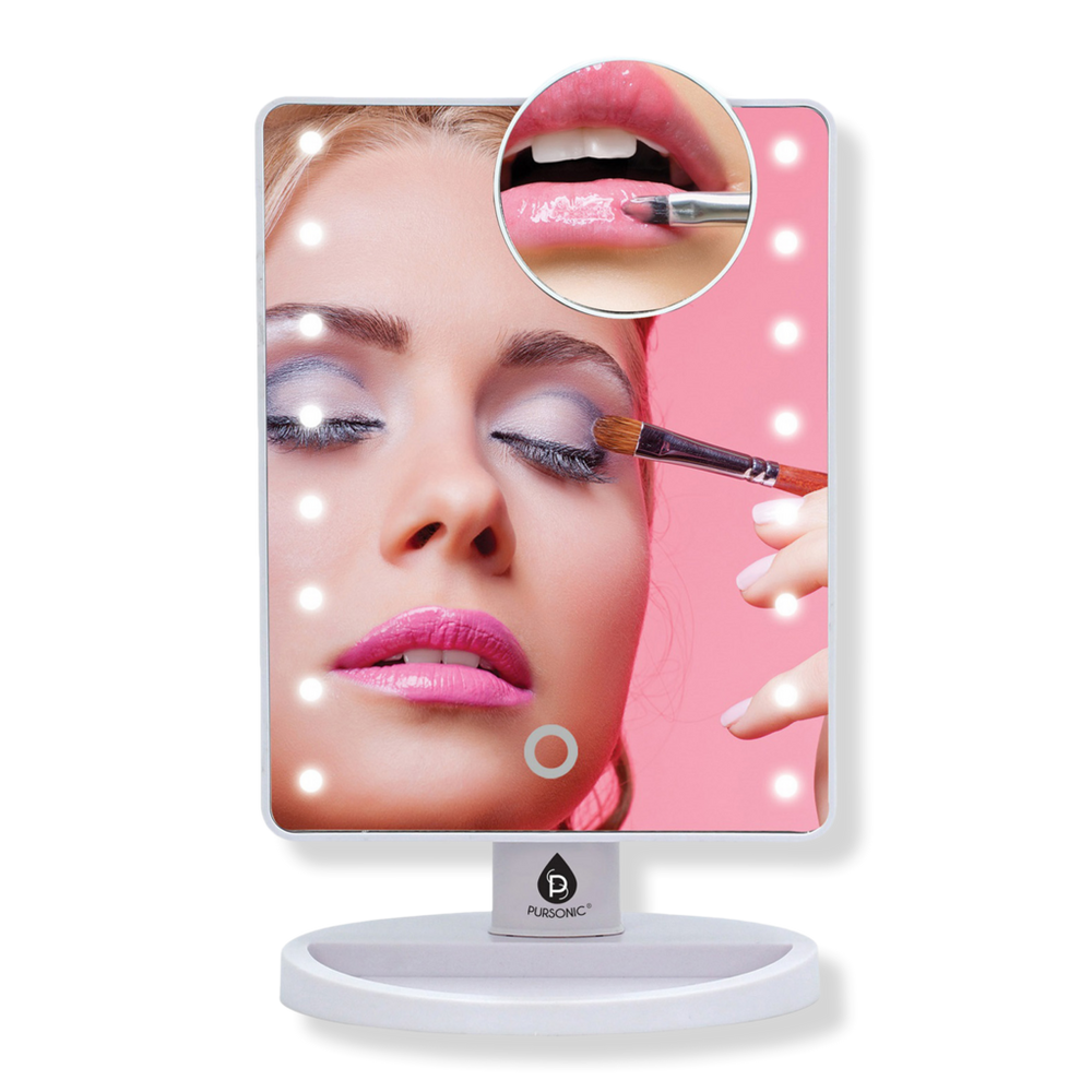 PURSONIC LED Lighted Vanity Makeup Mirror - White