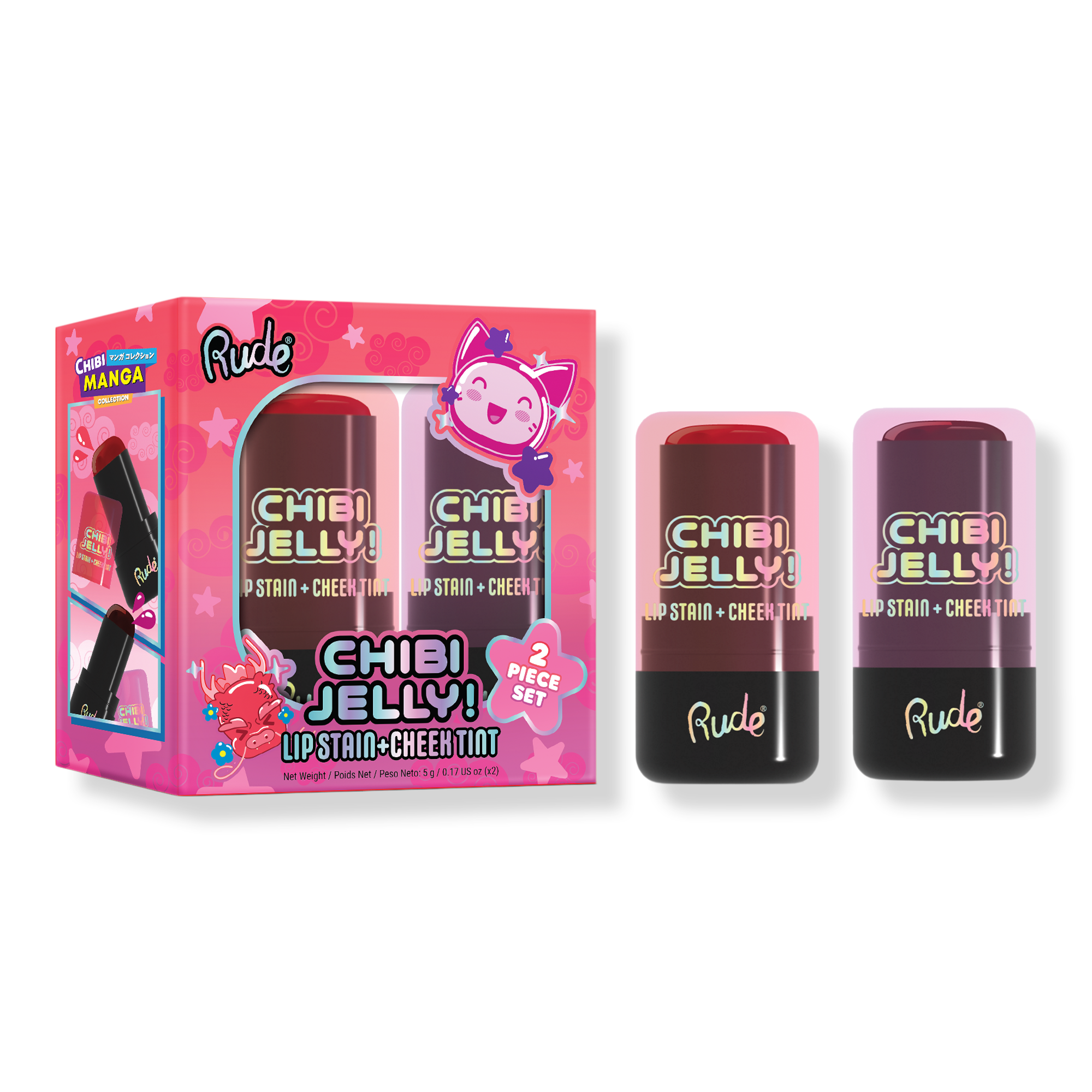 Rude Chibi Manga Collection Chibi Jelly! Lip Stain + Cheek Tint Duo #1