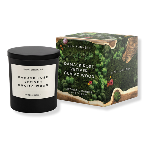 ENVIRONMENT - 8 oz Damask Rose Vetiver Guaiac Wood Aromatic Candle