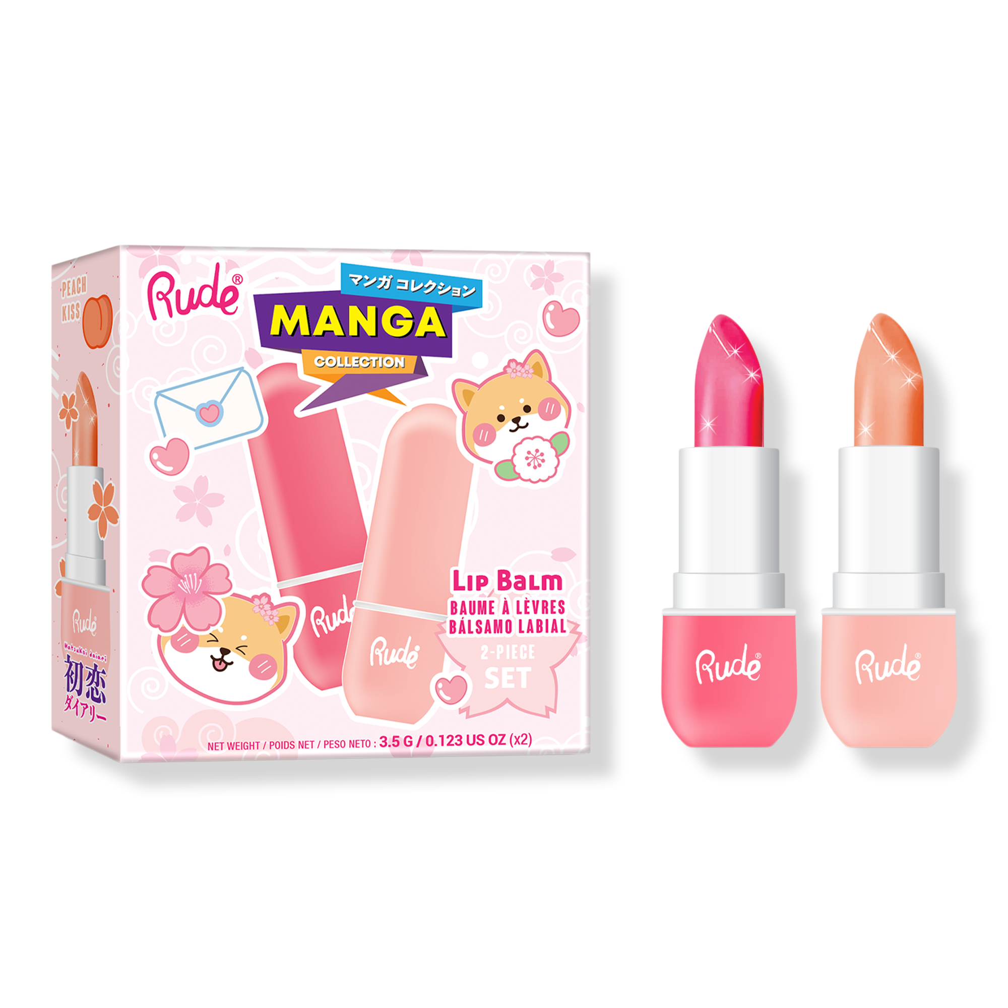 Rude Manga Collection Lip Balm Duo - Watermelon / Peach #1
